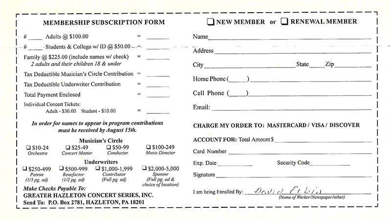 Membership Subscription Form web